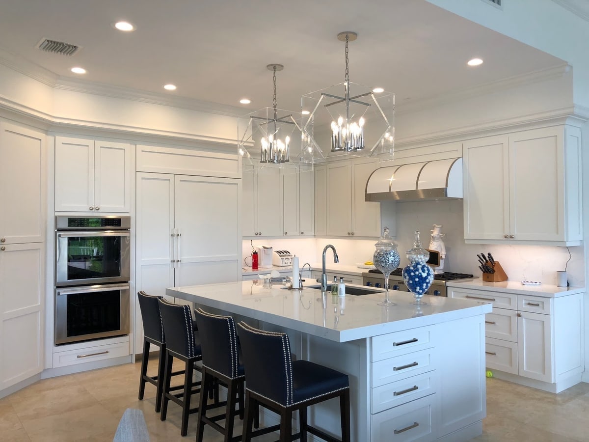 Kitchen Island & Custom Lighting