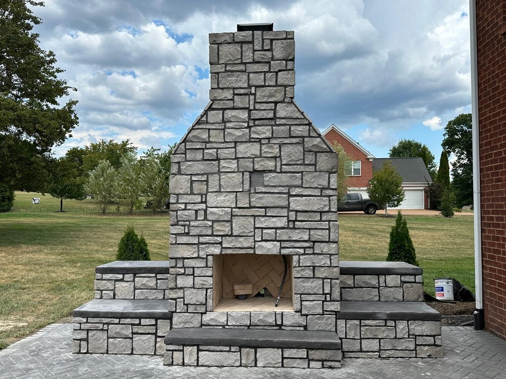Stone Outdoor Fireplace